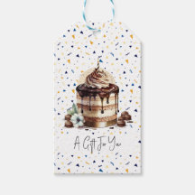 Balise cadeau de gâteau et de confetti