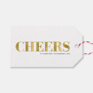 Étiquettes-cadeau Balise cadeau de jour an Faux Gold Foil