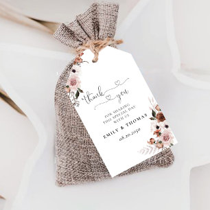 Étiquettes-cadeau Balise cadeau de la cérémonie de Mariage floral en