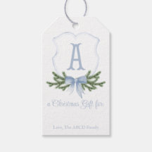 Balise cadeau de la crête de Noël en bleu - A
