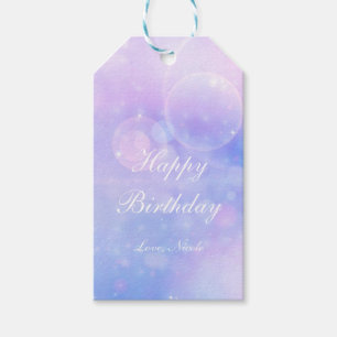 Étiquettes-cadeau Balise cadeau de la fête de galaxie cosmique viole