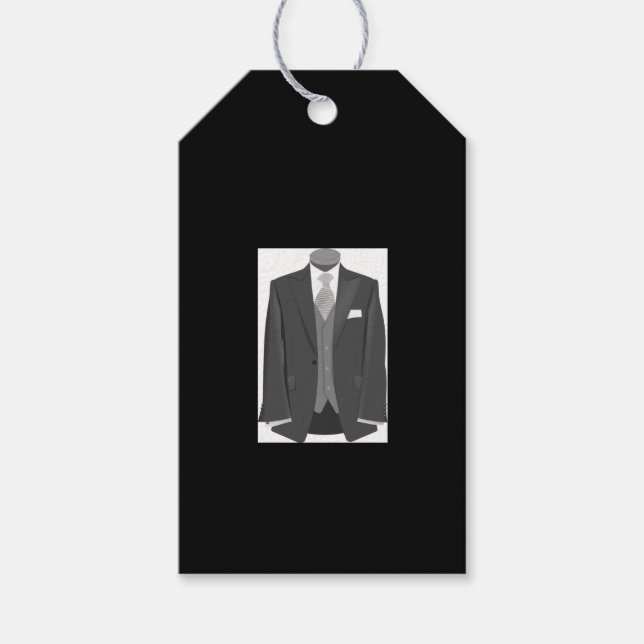Étiquettes-cadeau Balise cadeau de la fête de la mariée mariage Tuxe (Devant)