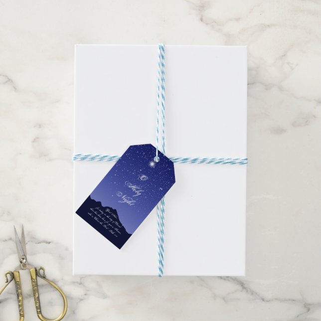 Étiquettes-cadeau Balise Cadeau de la nuit Sainte (Avec de laficelle)