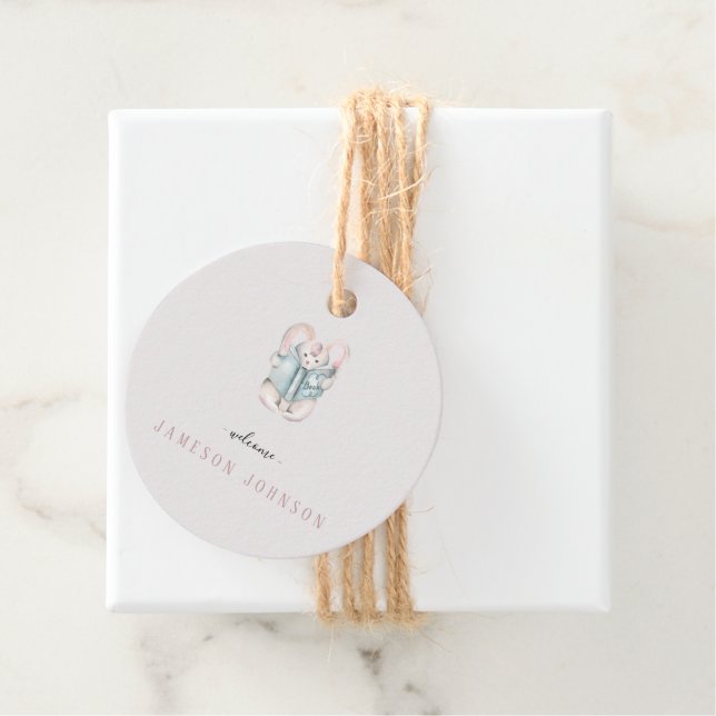 Étiquettes Cadeau Balise cadeau de lapin mignonne pour la fête (En situation)
