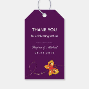 Étiquettes-cadeau Balise Cadeau de mariage de papillon violet Favor
