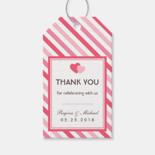 Étiquettes-cadeau Balise cadeau de Mariage Motif Sweet Love Pink Str
