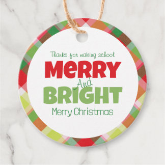 Étiquettes Cadeau Balise cadeau de Merci Joyeux et brillant enseigna