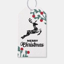 Balise cadeau de Noël cerf style timbre
