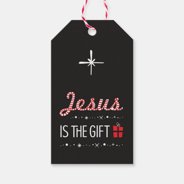Étiquettes-cadeau Balise Cadeau de Noël chrétien Jésus est la raison (Devant)