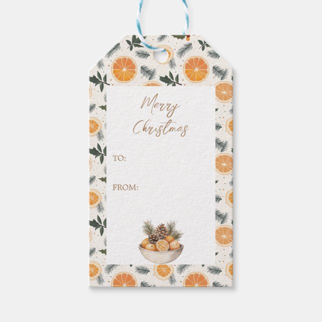 Étiquettes-cadeau Balise cadeau de Noël Citrus Hygge (Devant)