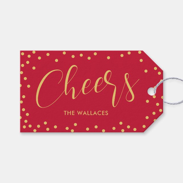 Étiquettes-cadeau Balise cadeau de Noël de Bubbly Cheer (Devant (Horizontal))