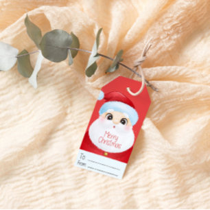 Étiquettes-cadeau Balise cadeau de Noël de Cute Père Noël