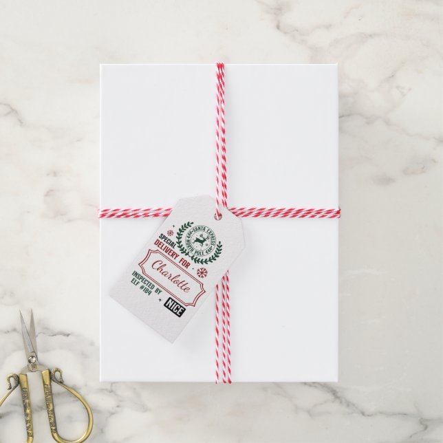 Étiquettes-cadeau Balise cadeau de Noël de fête (Avec de la ficelle)