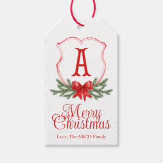 Étiquettes-cadeau Balise cadeau de Noël de Red Bow - A