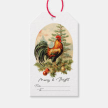 Balise cadeau de Noël du coq vintage