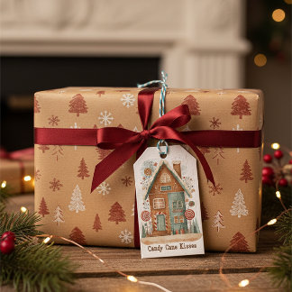 Étiquettes-cadeau Balise cadeau de Noël en pain d'épice de Whimsical
