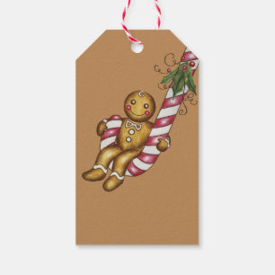 Étiquettes-cadeau Balise cadeau de Noël en pain d'épice personnalisé
