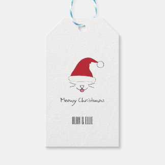 Étiquettes-cadeau Balise cadeau de Noël Meowy