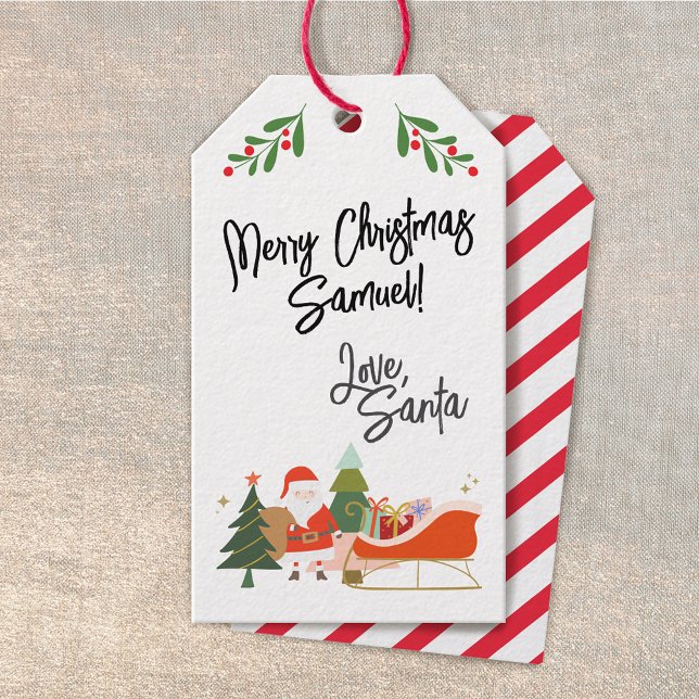 Étiquettes-cadeau Balise cadeau de Noël personnalisable de Père Noël (Créateur téléchargé)