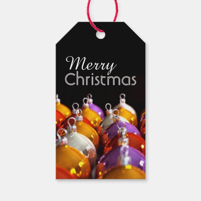 Étiquettes-cadeau Balise cadeau de Noël personnalisée Balls (Devant)