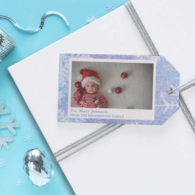 Étiquettes-cadeau Balise cadeau de Noël personnalisée pour bébé garç (Baby Boy’s First Christmas Personalized Gift Tag)