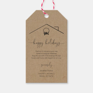 Étiquettes-cadeau Balise cadeau de Noël Realtor New Home
