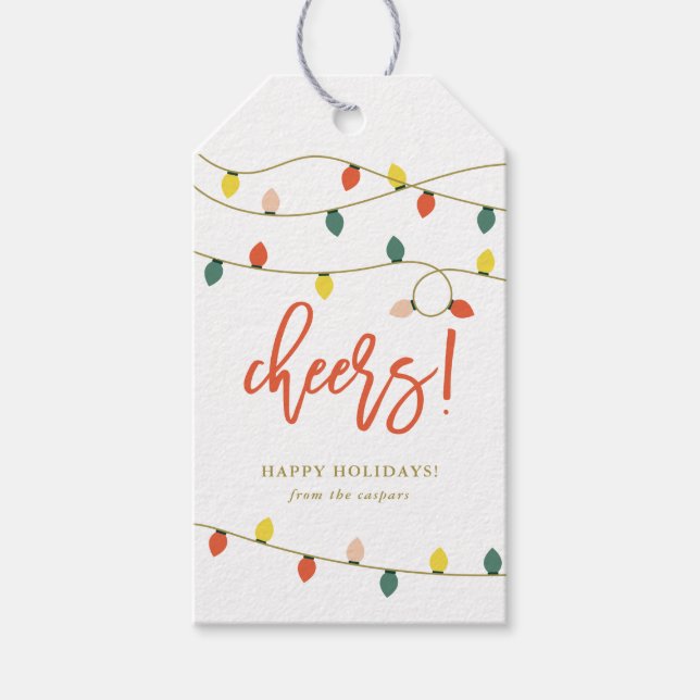 Étiquettes-cadeau Balise cadeau de Noël rétro (Devant)