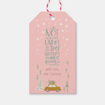 Balise cadeau de Noël rose rétro