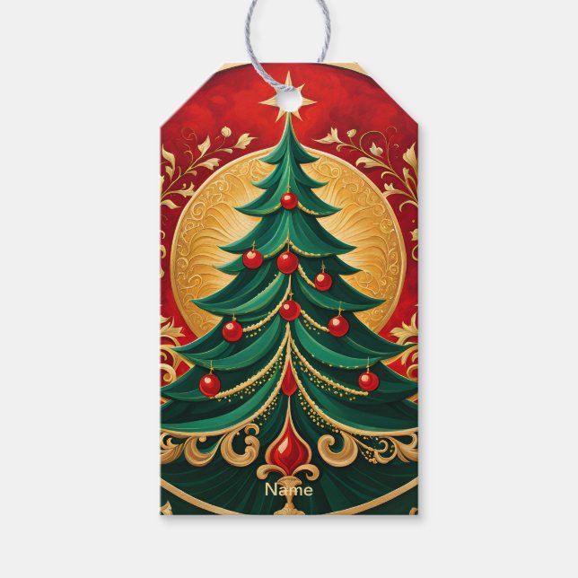 Étiquettes-cadeau Balise cadeau de Noël Tree (Devant)