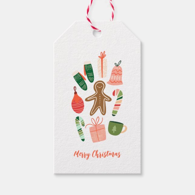 Étiquettes-cadeau Balise cadeau de Noël Whimsical (Devant)