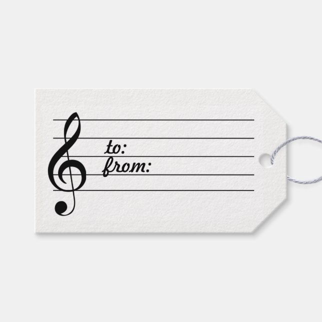 Étiquettes-cadeau Balise cadeau de note de musique (Devant (Horizontal))