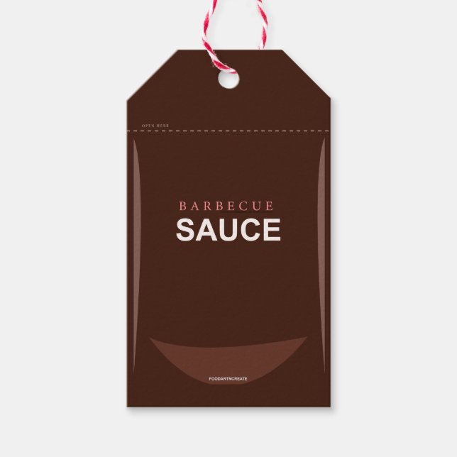 Étiquettes-cadeau Balise cadeau de paquet de sauce barbecue personna (Devant)