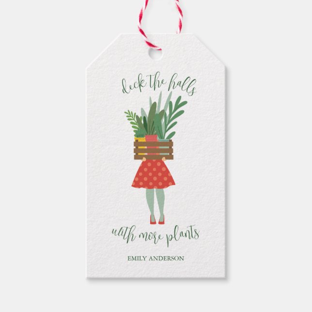 Étiquettes-cadeau Balise cadeau de plante Lady Christmas (Devant)