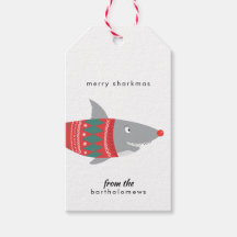 Balise cadeau de requin de Noël amusant
