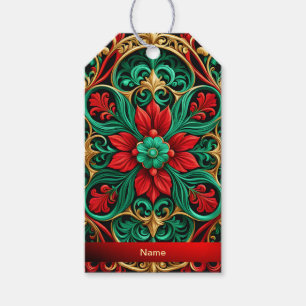 Étiquettes-cadeau Balise cadeau de vacances Red Green