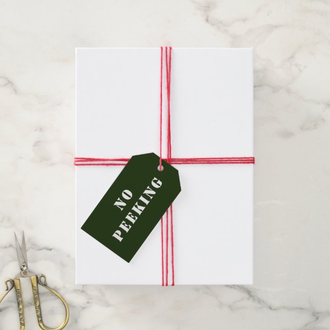 Étiquettes-cadeau Balise Cadeau De Vacances Verte Et Blanche De Péki (Avec de la ficelle)