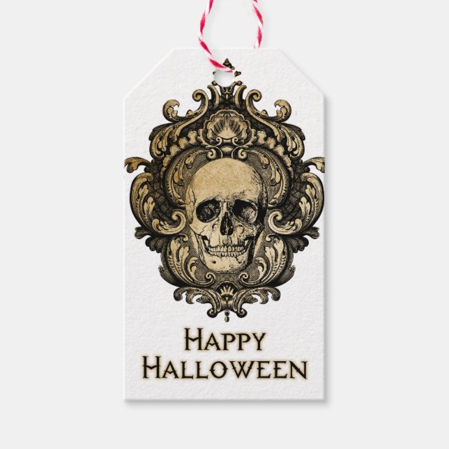 Étiquettes-cadeau Balise cadeau d'Halloween gothique victorienne (Devant)