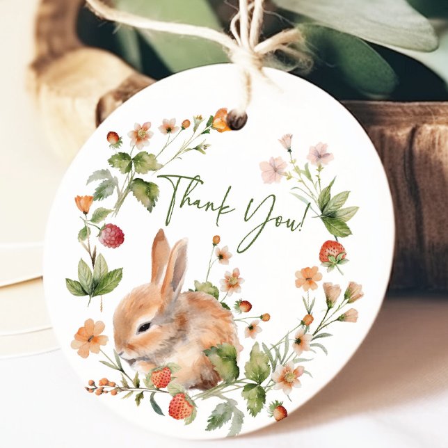 Étiquettes Cadeau Balise Cadeau du Baby shower de Bunny de la nature (Créateur téléchargé)