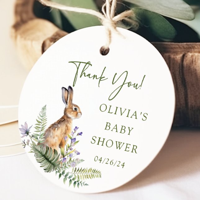 Étiquettes Cadeau Balise Cadeau du Baby shower de lapin préféré de l (Créateur téléchargé)