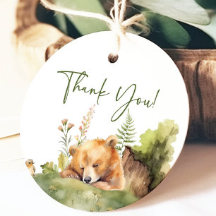 Étiquettes Cadeau Balise Cadeau du Baby shower de l'ours de la natur