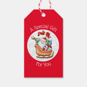 Étiquettes-cadeau Balise cadeau du Globe des neiges du Père Noël