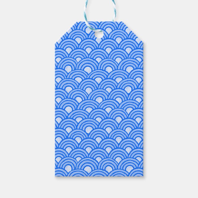 Étiquettes-cadeau Balise cadeau Écailles Cerulean (Devant)