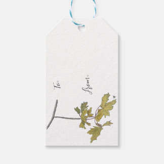 Étiquettes-cadeau Balise cadeau été et automne feuille jaune