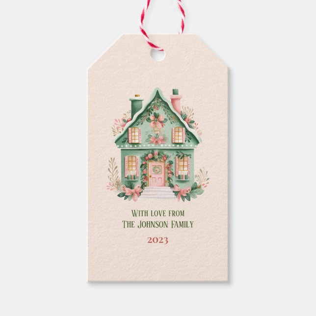 Étiquettes-cadeau Balise cadeau Festif personnalisé (Devant)