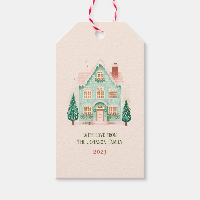 Étiquettes-cadeau Balise cadeau Festif personnalisé (Devant)