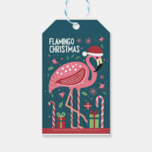 Balise cadeau FLAMANT ROSE ROSE NOËL