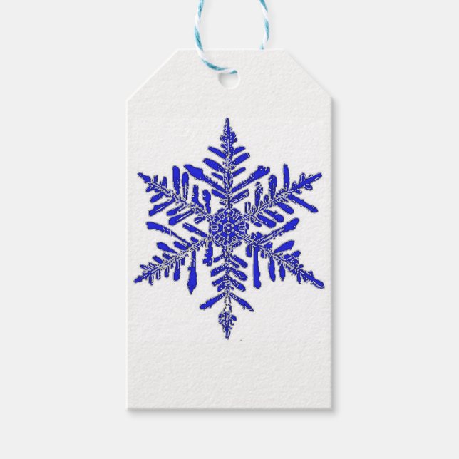Étiquettes-cadeau Balise cadeau Flèche de neige bleue (Devant)