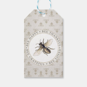 Étiquettes-cadeau Balise Cadeau Fleur De Lis Élégant Miel Abeille Gr
