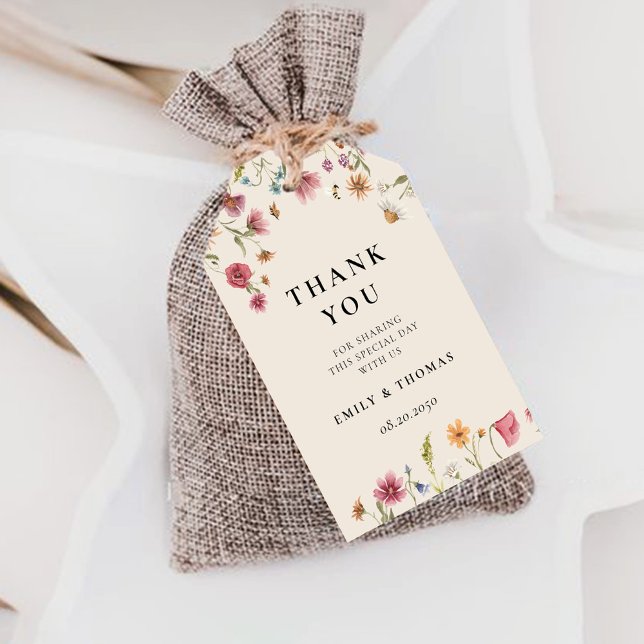 Étiquettes-cadeau Balise cadeau Fleur sauvage Boho (Créateur téléchargé)