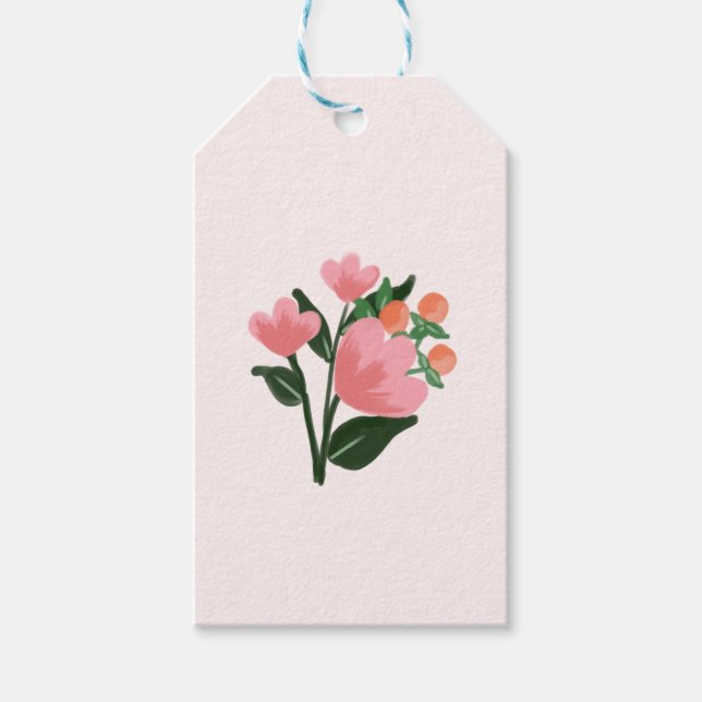 Étiquettes-cadeau Balise cadeau floral (Devant)
